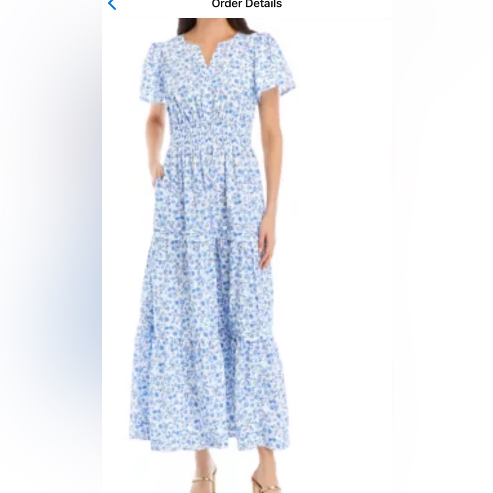 Crown & Ivy™™ Women's Flutter Sleeve
Printed Midi Dress